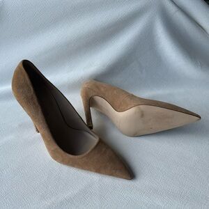 Elegant Good American Tan Suede Women's Heels